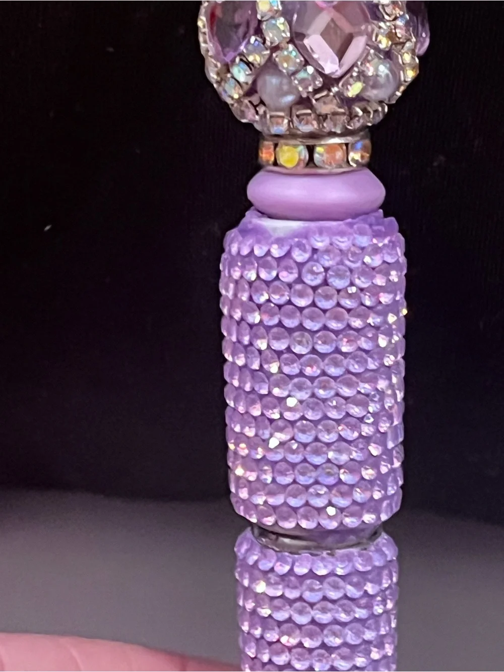 Designer inspired Lavender Heart silicone focal fancy beaded pen